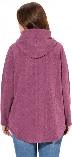 Ulla Popken Cable Knit Long Sleeve Hoodie Berry - Džemperi un džemperi ar kapuci - 