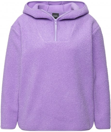 Ulla Popken Teddy Plush Long Sleeve Hoodie Pale Lilac - Džemperi un džemperi ar kapuci - 