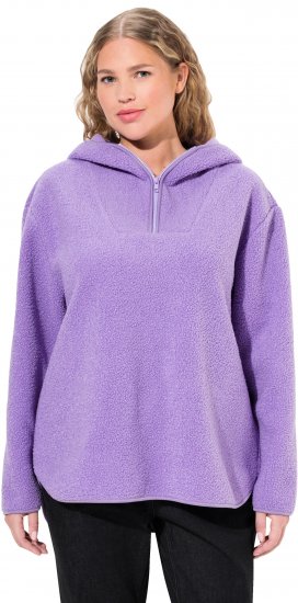 Ulla Popken Teddy Plush Long Sleeve Hoodie Pale Lilac - Džemperi un džemperi ar kapuci - 