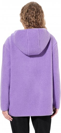 Ulla Popken Teddy Plush Long Sleeve Hoodie Pale Lilac - Džemperi un džemperi ar kapuci - 