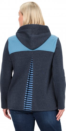 Ulla Popken Waffle Pique Contrast Color Hoodie Navy - Džemperi un džemperi ar kapuci - 