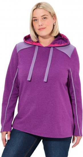 Ulla Popken Waffle Pique Contrast Color Hoodie Dark Purple - Džemperi un džemperi ar kapuci - 