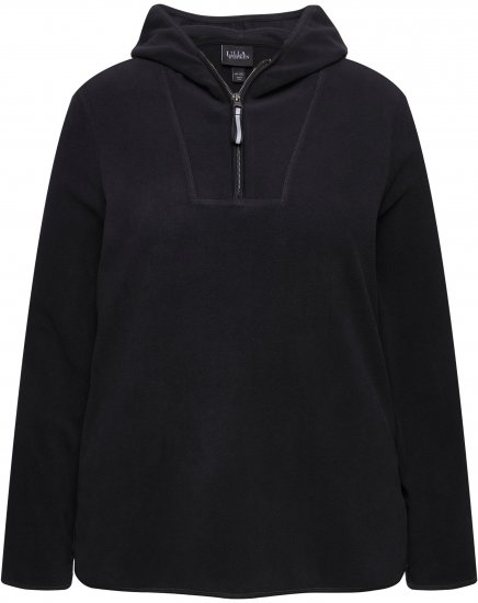 Ulla Popken Fleece Sweatshirt Hoodie Black - Džemperi un džemperi ar kapuci - 