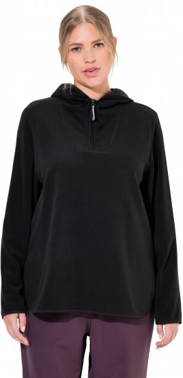 Ulla Popken Fleece Sweatshirt Hoodie Black - Džemperi un džemperi ar kapuci - 