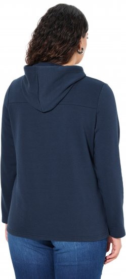 Ulla Popken TRUE Lettering Hoodie Navy Blue - Džemperi un džemperi ar kapuci - 