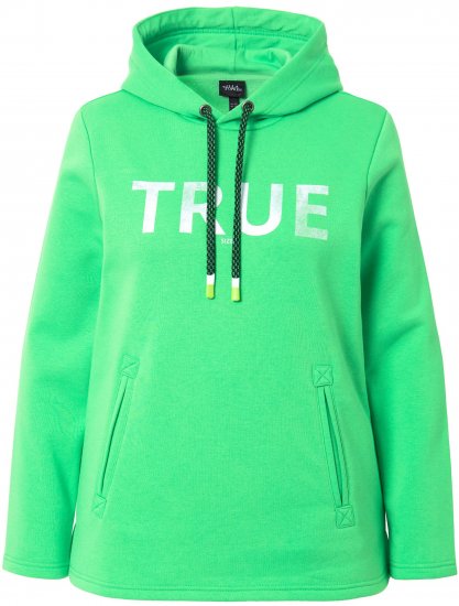 Ulla Popken TRUE Lettering Hoodie Mint Green - Džemperi un džemperi ar kapuci - 
