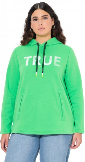 Ulla Popken TRUE Lettering Hoodie Mint Green - Džemperi un džemperi ar kapuci - 