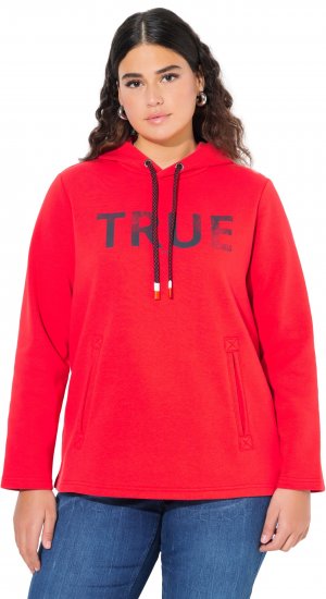 Ulla Popken TRUE Lettering Hoodie Neon Red - Džemperi un džemperi ar kapuci - 