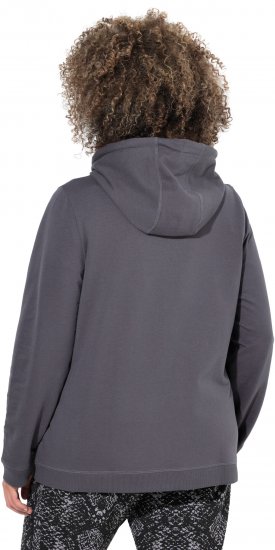 Ulla Popken Snake Detail Zip-Up Hoodie Graphite Grey - Džemperi un džemperi ar kapuci - 