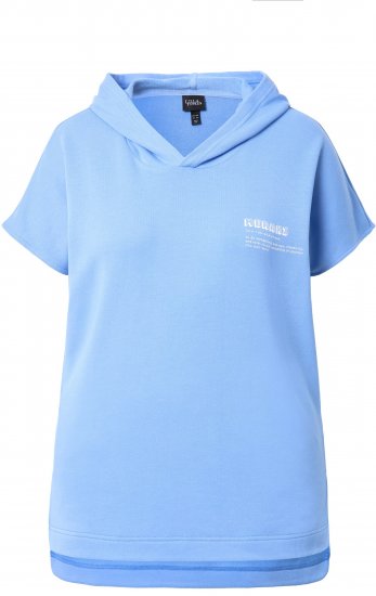 Ulla Popken Quick Drying Short Sleeve Hoodie Light Blue - Džemperi un džemperi ar kapuci - 
