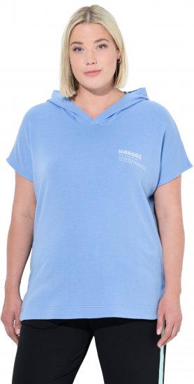 Ulla Popken Quick Drying Short Sleeve Hoodie Light Blue - Džemperi un džemperi ar kapuci - 