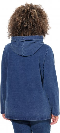 Ulla Popken Perfect Flow Embroidered Hoodie Indigo Denim - Džemperi un džemperi ar kapuci - 