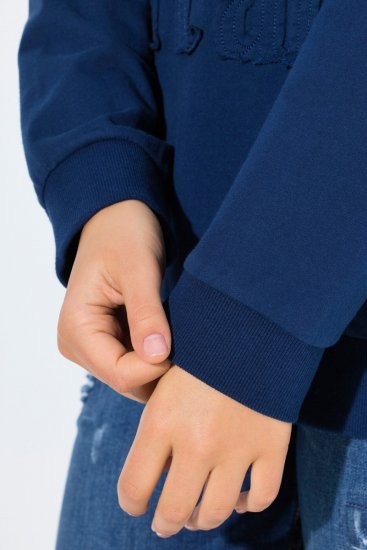 Ulla Popken Applique Lettering Hooded Sweatshirt Dark Blue - Džemperi un džemperi ar kapuci - Mīksti džemperi un jakas