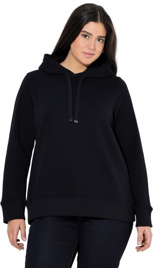 Ulla Popken Relaxed Fit Long Sleeve Hoodie Black - Džemperi un džemperi ar kapuci - 