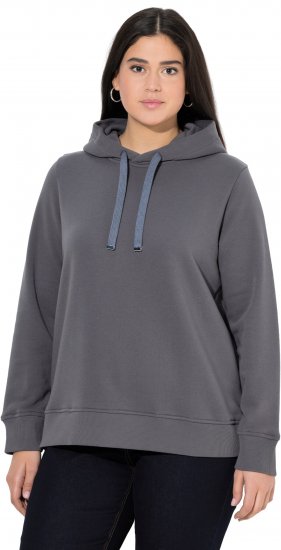 Ulla Popken Relaxed Fit Long Sleeve Hoodie Graphite Grey - Džemperi un džemperi ar kapuci - 