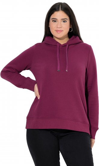 Ulla Popken Relaxed Fit Long Sleeve Hoodie Dark Berry - Džemperi un džemperi ar kapuci - 