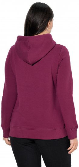 Ulla Popken Relaxed Fit Long Sleeve Hoodie Dark Berry - Džemperi un džemperi ar kapuci - 