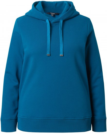 Ulla Popken Relaxed Fit Long Sleeve Hoodie Cerulean - Džemperi un džemperi ar kapuci - 