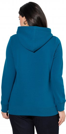Ulla Popken Relaxed Fit Long Sleeve Hoodie Cerulean - Džemperi un džemperi ar kapuci - 