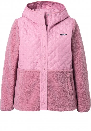 Ulla Popken Mixed Texture Hoodie Wildberry - Džemperi un džemperi ar kapuci - 