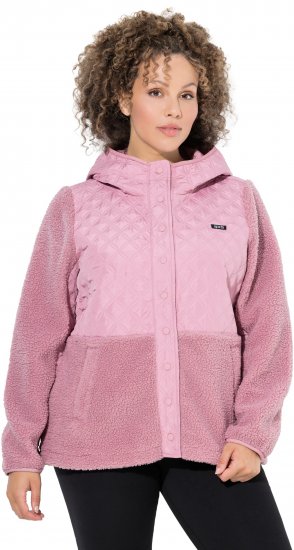 Ulla Popken Mixed Texture Hoodie Wildberry - Džemperi un džemperi ar kapuci - 