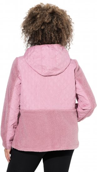 Ulla Popken Mixed Texture Hoodie Wildberry - Džemperi un džemperi ar kapuci - 