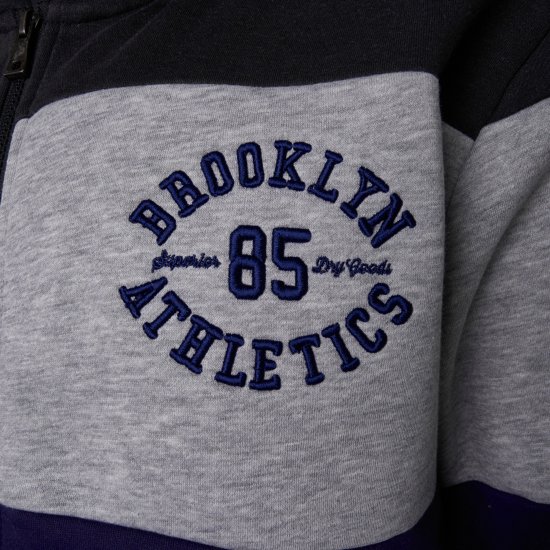 Kam Jeans 7083 Zip Thru Cut & Saw Brooklyn Hoodie Jet Black - Džemperi un džemperi ar kapuci - Džemperi - 2XL-14XL