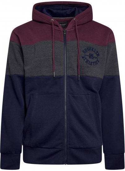 Kam Jeans 7083 Zip Thru Cut & Saw Brooklyn Hoodie Fig - Džemperi un džemperi ar kapuci - Džemperi - 2XL-14XL