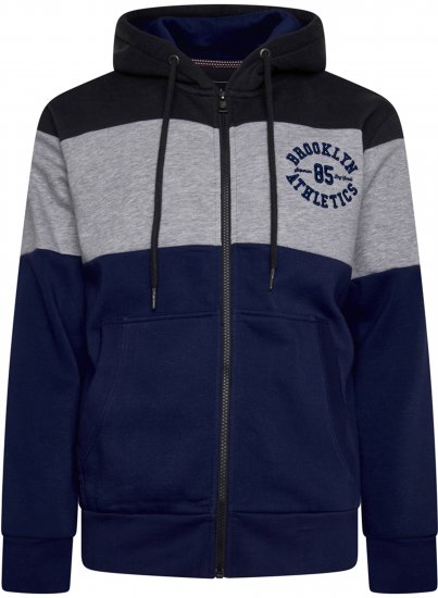 Kam Jeans 7083 Zip Thru Cut & Saw Brooklyn Hoodie Jet Black - Džemperi un džemperi ar kapuci - Džemperi - 2XL-14XL