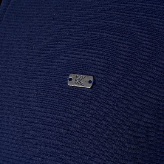 Kam Jeans 7090 1/4 Zip Jacquard Knit Self Stripe Sweatshirt Navy - Džemperi un džemperi ar kapuci - Džemperi - 2XL-14XL