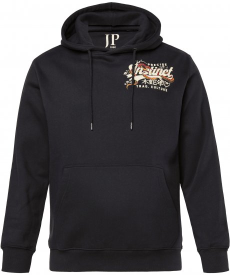 JP1880 Hoodie Breast Print Instinct Black - Džemperi un džemperi ar kapuci - Džemperi - 2XL-14XL