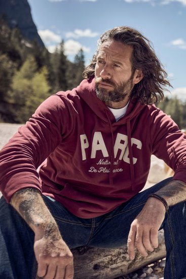 JP1880 Hoodie with Embroidery Aubergine - Džemperi un džemperi ar kapuci - Džemperi - 2XL-14XL