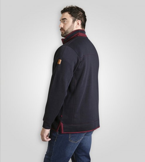 Duke Leicester Quarter Neck Fleece Sweatshirt Navy TALL - TALL džemperi - 