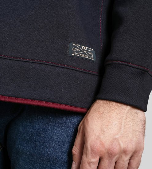 Duke Leicester Quarter Neck Fleece Sweatshirt Navy TALL - TALL džemperi - 