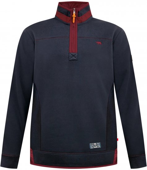 Duke Leicester Quarter Neck Fleece Sweatshirt Navy TALL - TALL džemperi - 