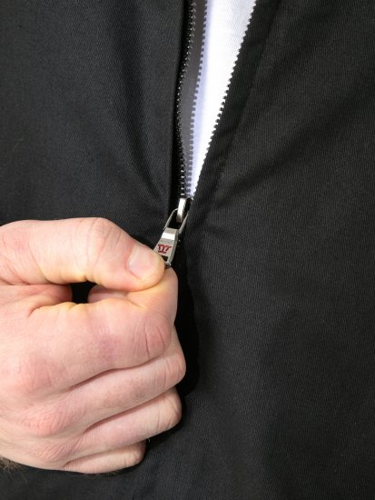 D555 Kent Elastic Rib Hem & Cuffs Harrington Jacket Black - Jakas & Lietus apģērbs - Jakas - 2XL-12XL