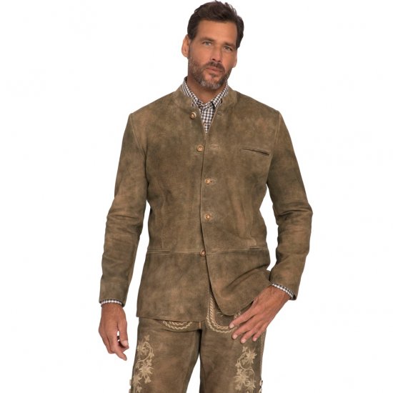 JP1880 Traditional Jacket Janker Goat Suede Brown - Svētku apģērbs - Svinīgs apģērbs – Lai svinētu stilīgi un ērti