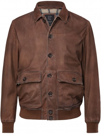 JP1880 Finest Goat Suede Leather Blouson Tobacco Brown - Jakas & Lietus apģērbs - Jakas - 2XL-12XL