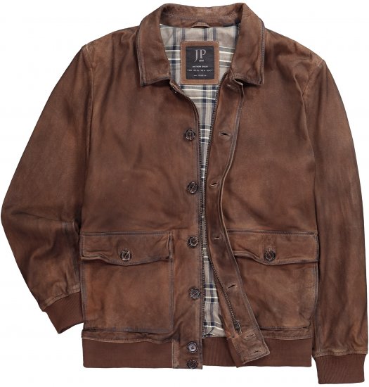 JP1880 Finest Goat Suede Leather Blouson Tobacco Brown - Jakas & Lietus apģērbs - Jakas - 2XL-12XL