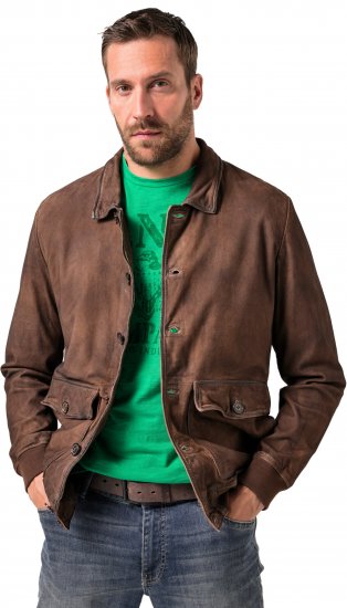 JP1880 Finest Goat Suede Leather Blouson Tobacco Brown - Jakas & Lietus apģērbs - Jakas - 2XL-12XL