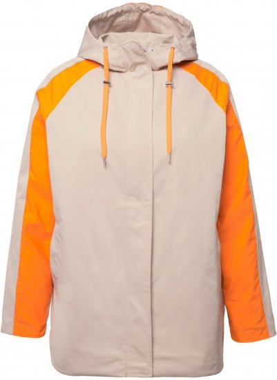 Ulla Popken HYPRAR Color Black Water Repellent Jacket Dark Putty - Jakas - 