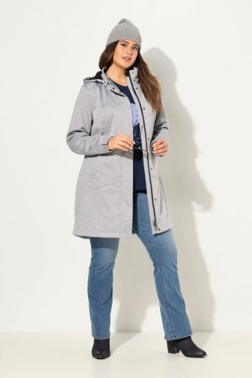 Ulla Popken HYPRAR Melange Softshell Jacket Grey Melange - Jakas - Jakas sievietēm lielos izmēros