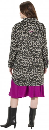 Ulla Popken Leopard Print Shirt Jacket Black - Jakas - 