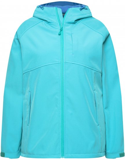 Ulla Popken Softshell Contrast Color Jacket Turquoise - Jakas - 