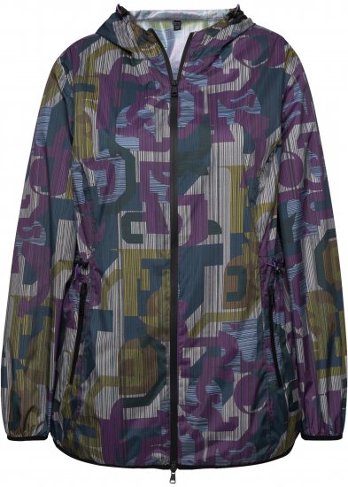 Ulla Popken Abstract Print Lightweight Rain Jacket Mixed Colors - Jakas - 