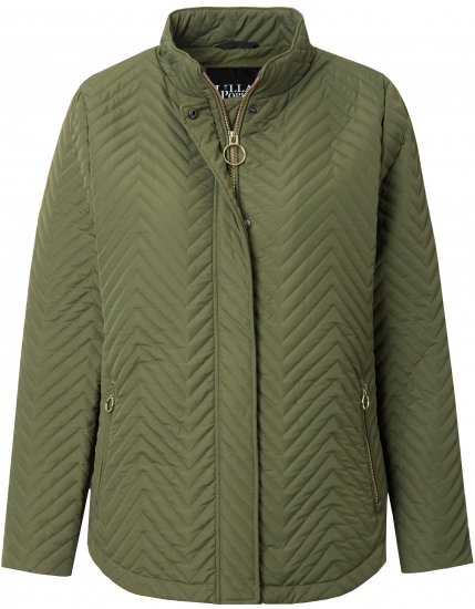 Ulla Popken Zigzag Quilted Jacket Loden Green - Jakas - 
