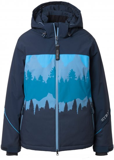 Ulla Popken Landscape Print Triple Function Performance Jacket Navy - Jakas - 