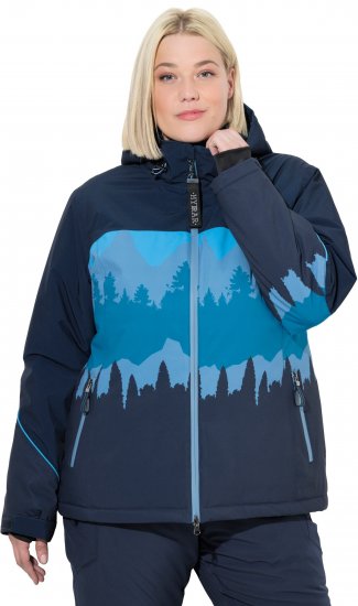 Ulla Popken Landscape Print Triple Function Performance Jacket Navy - Jakas - 