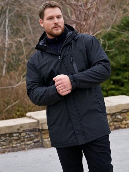 Espionage JT121 Padded Waterproof Coat Black - Jakas & Lietus apģērbs - Jakas - 2XL-12XL
