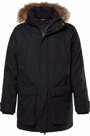 Men Plus Parka With Fur Hood Black - Jakas & Lietus apģērbs - Jakas - 2XL-12XL